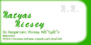 matyas micsey business card